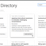 screen of the web interface (competency directory)